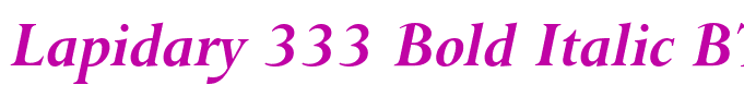 Lapidary 333 Bold Italic BT